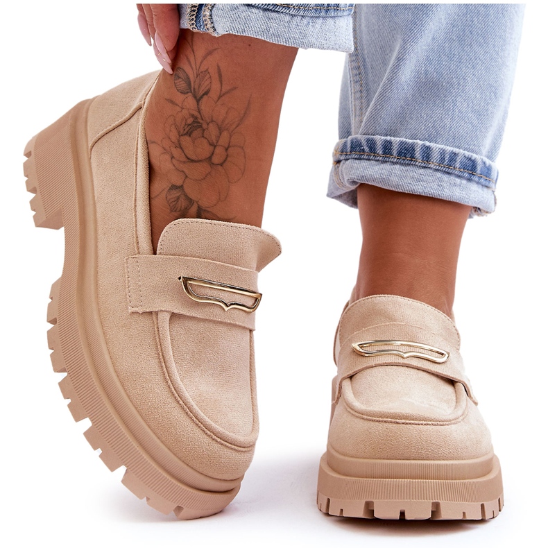 PS1 Ženske natikače od brušene kože bež Pure Love