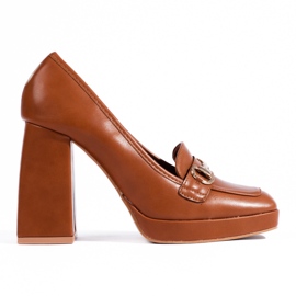 Smeđe cipele s blok petom iz Sheloveta smeđa