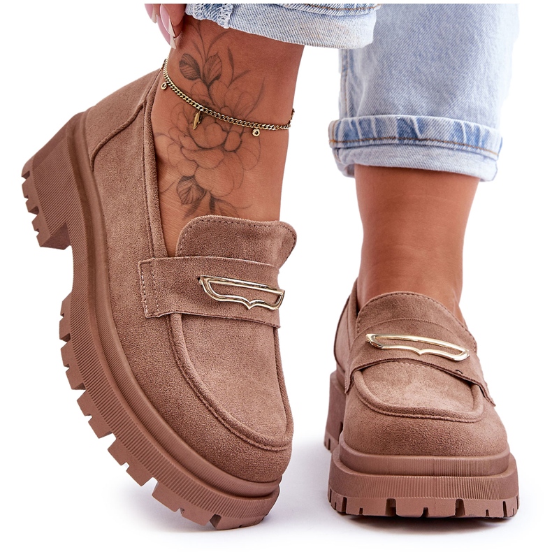 PS1 Ženske natikače od brušene kože Tamno bež Pure Love