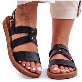 PG1 Crne ženske svjetlucave sandale Catalia crna