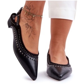 PG1 Kožne balerinke s nitnama crne Laroshe crna