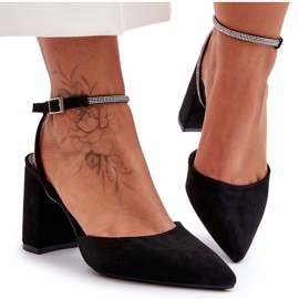 PG1 Antilop cipele s ukrasnim remenom Black Lirosa crna