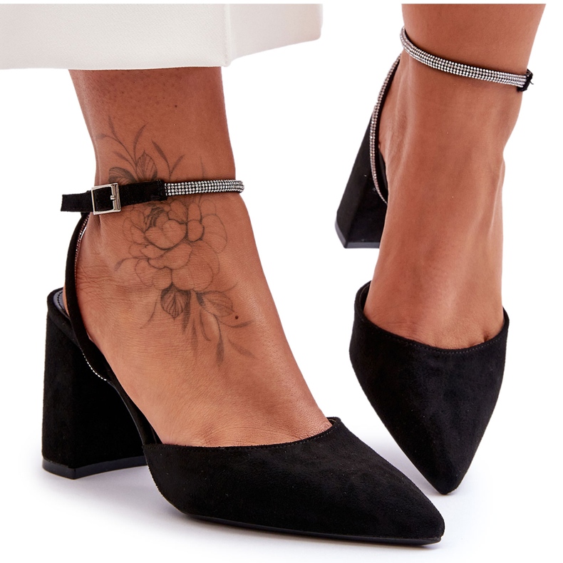 PG1 Antilop cipele s ukrasnim remenom Black Lirosa crno