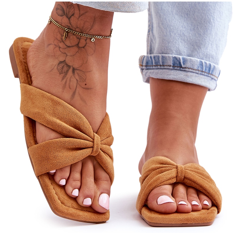 Camel Vanilla Sky ženske papuče od velura smeđa