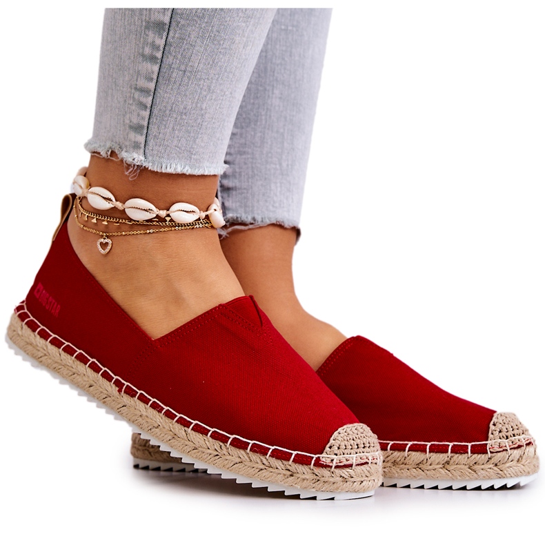Crvene espadrile na pletenom potplatu Big Star HH274494 crvena
