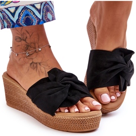 Ženske natikače na Wedge Black Calama crna