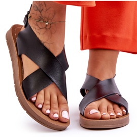 PG1 Lagane klasične ženske sandale crne Lenny crna