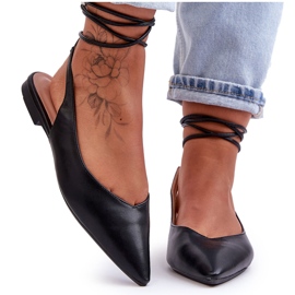 PG1 Ženske balerinke na vezanje crne Lilly Ann crna