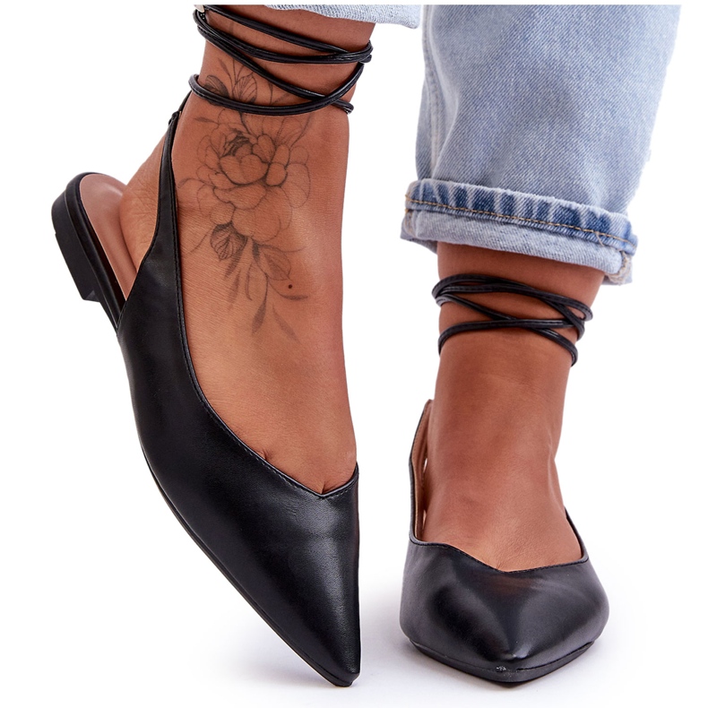 PG1 Ženske balerinke na vezanje crne Lilly Ann crno