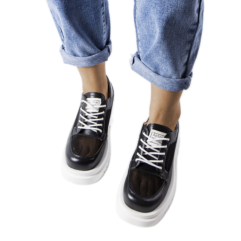 Inna Crne ažurne masivne cipele Tasmin crno