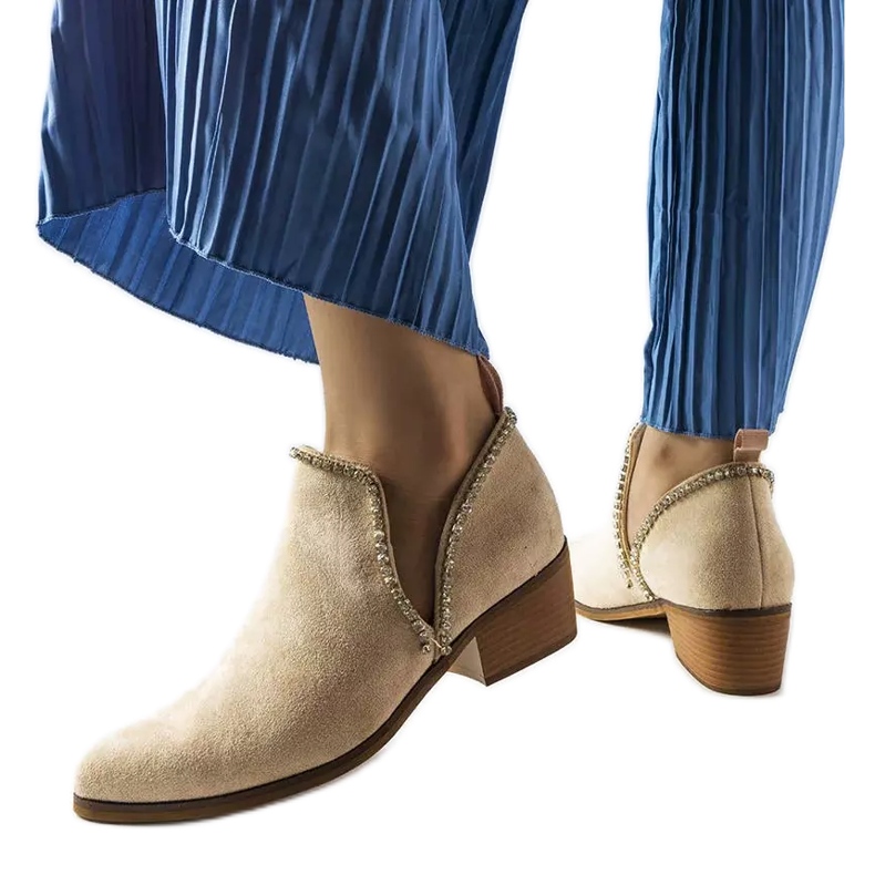 Bež gležnjače ukrašene Ditten kamenčićima