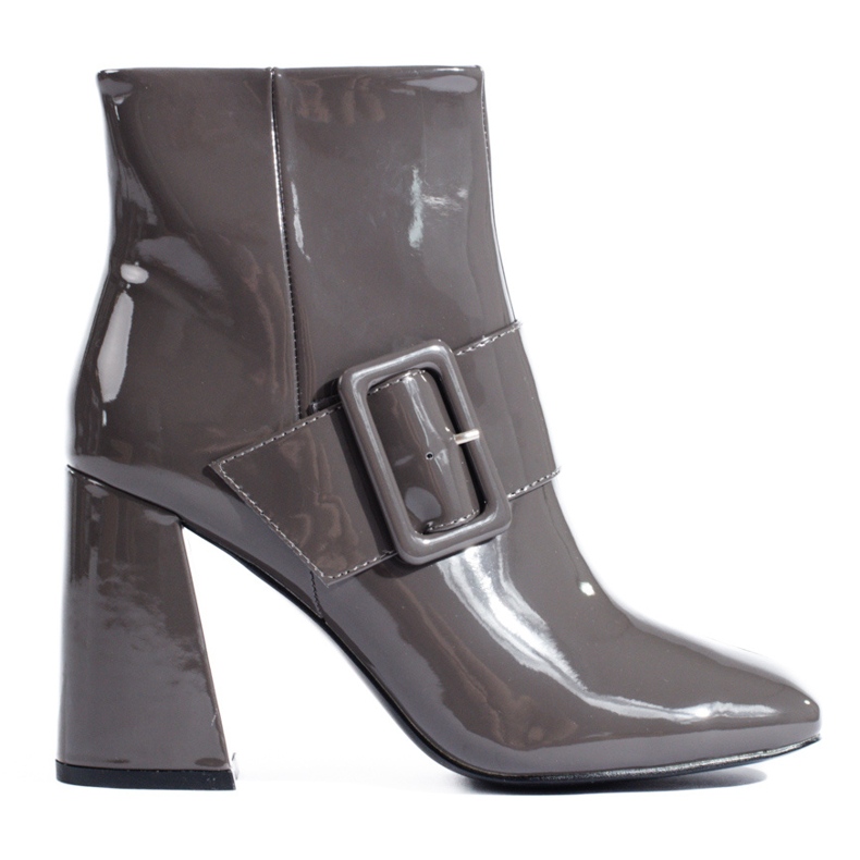 Lakirane sive čizme na petu iz Sheloveta siva