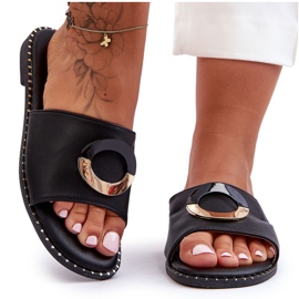 Ženske crne šeri ukrašene papuče crna