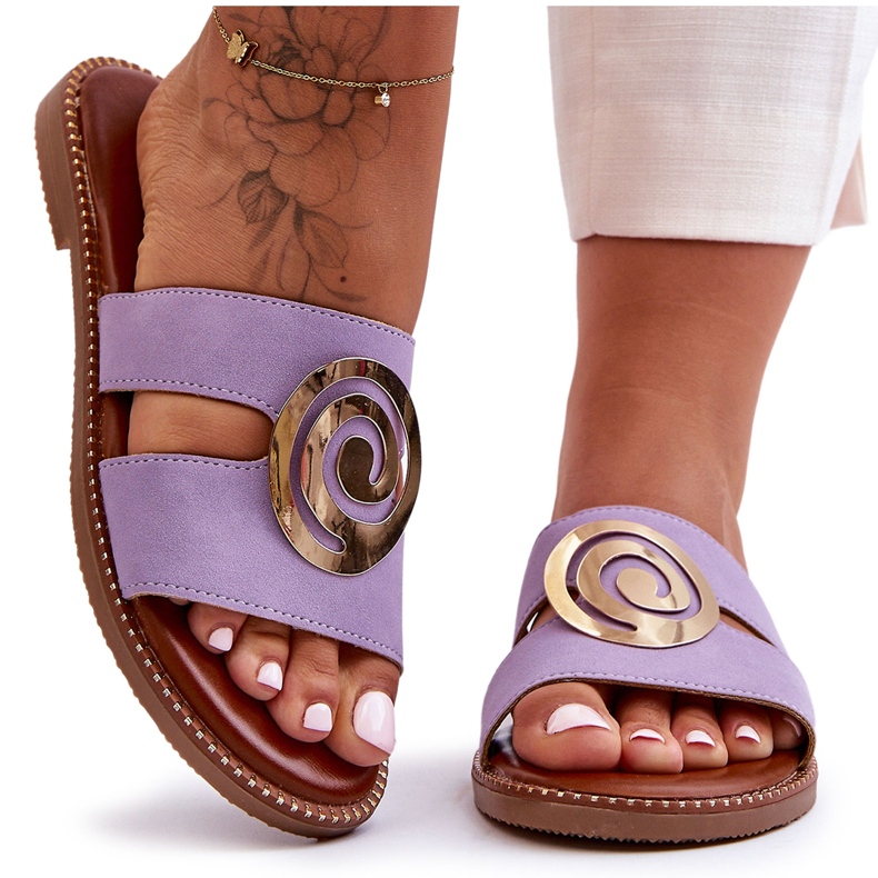 Moderne papuče s ukrasom u zrcalu Purple Deep Breath ljubičasta