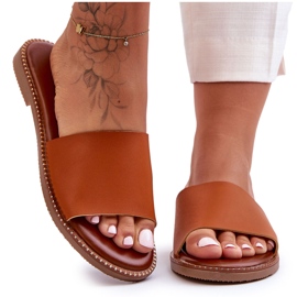 Ženske klasične papuče Camel Afrodita smeđa