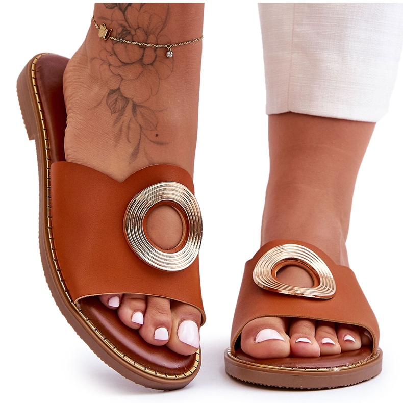 Ženske sandale s okruglim ukrasom Camel Donatel smeđa