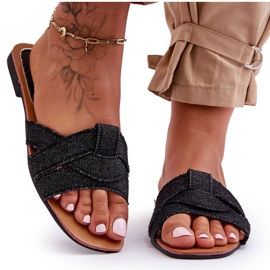 Ženske crne platnene papuče Aversa crna