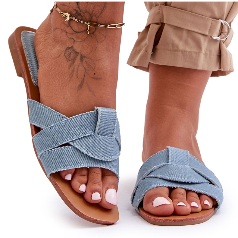 Ženske platnene papuče svijetloplave Aversa plava