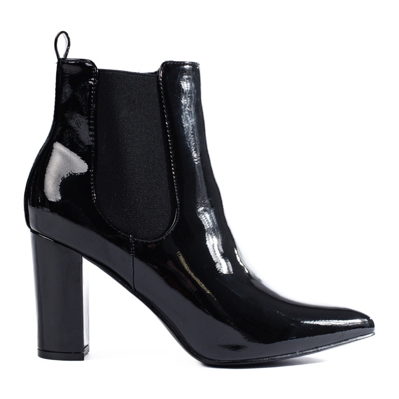 Shelovet lakirane crne čizme na petu crno