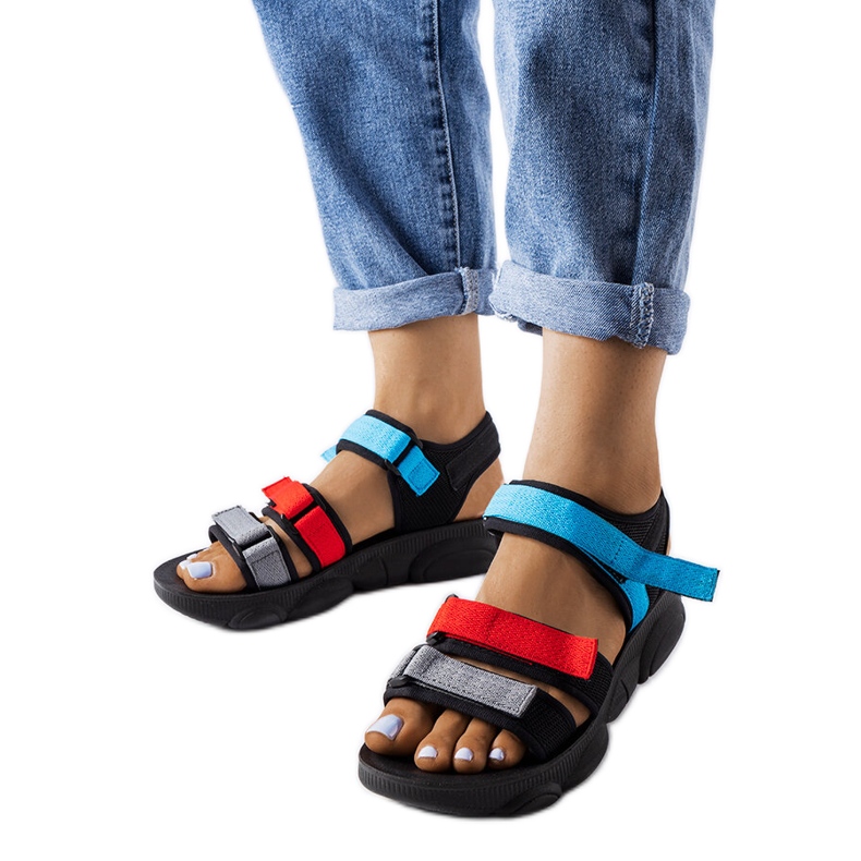 Mireio crne sportske sandale s čičkom crno