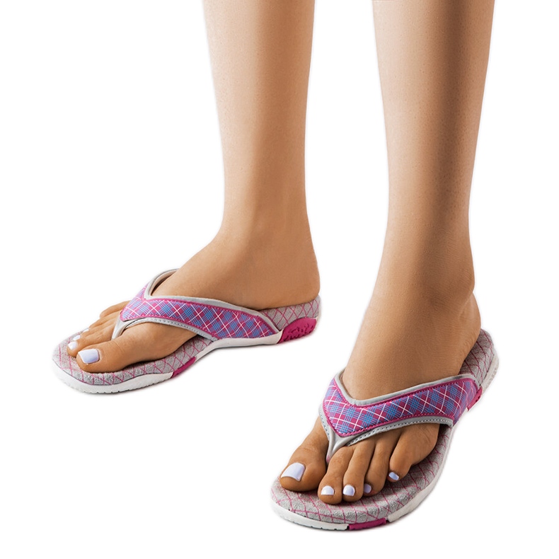 Sive i ružičaste tekstilne japanke iz Luigije siva