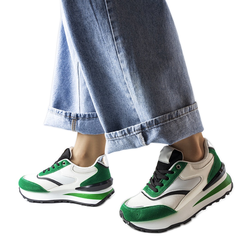 Bijelo-zelene platform tenisice iz Doironsa zelena