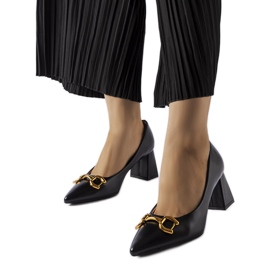 Crne cipele na asimetričnu iglu 9537 Crna