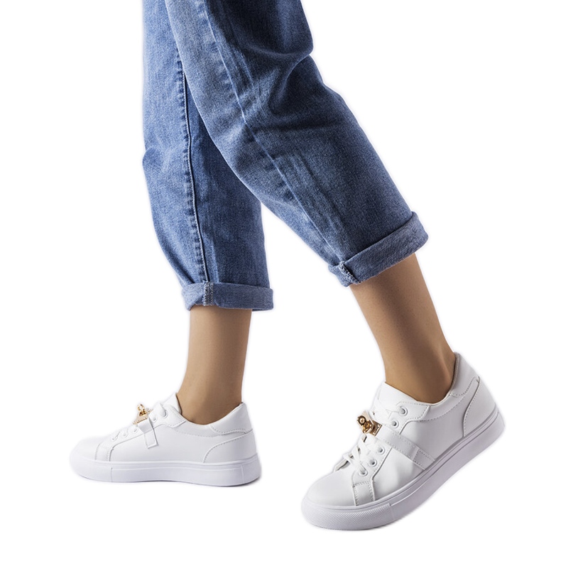 Bijelo-zlatne tenisice 2JO-YD41633-01 Zlatne bijela