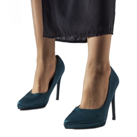 Tamno zelene satenske salonke iz Silja zelena