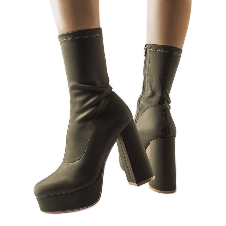 Inna Zelene satenske čizme na masivnom stupu iz Glusa zelena