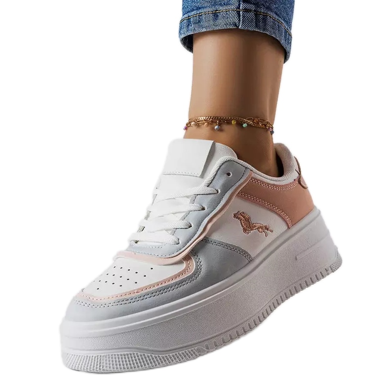 Roze i plave platform tenisice iz Gidle bijela