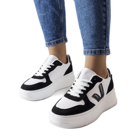 Crno-bijele platform tenisice iz Plouffea crna