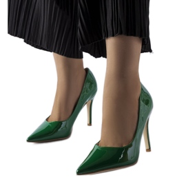 Zelene lakirane Duerr cipele s visokom petom zelena
