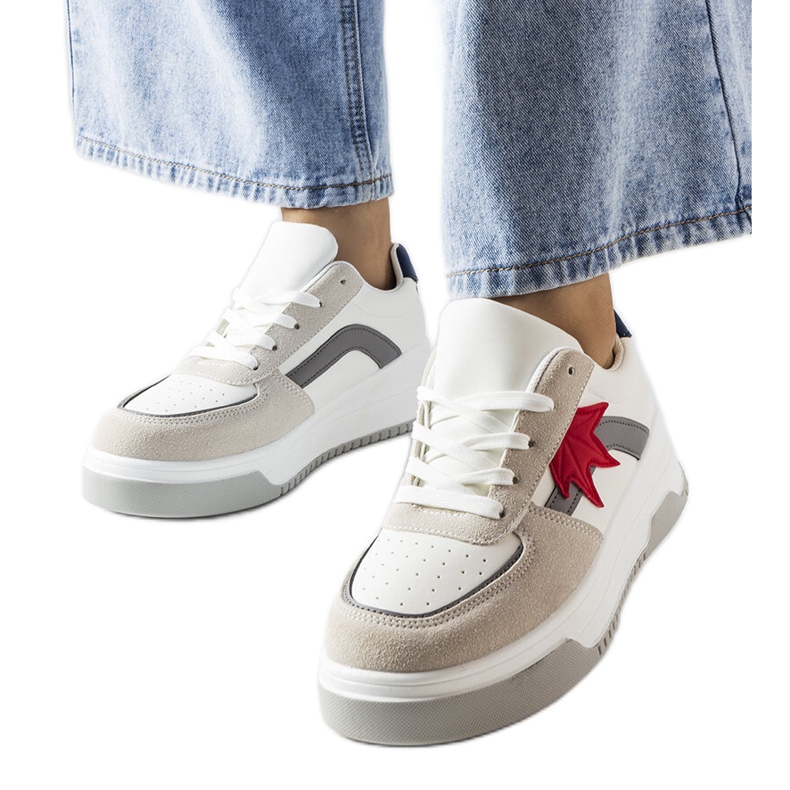 Bijele tenisice s umetkom od eko brušene kože iz Kollinsa bijela