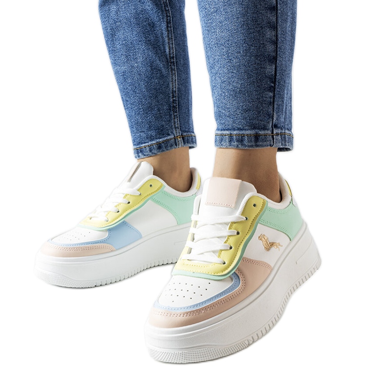 Šarene tenisice na Gidle platformi bijela