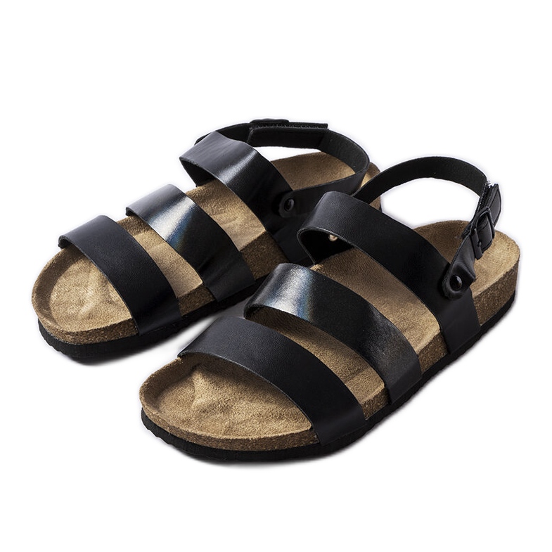 Crne sandale od pluta Lee Coopera crno