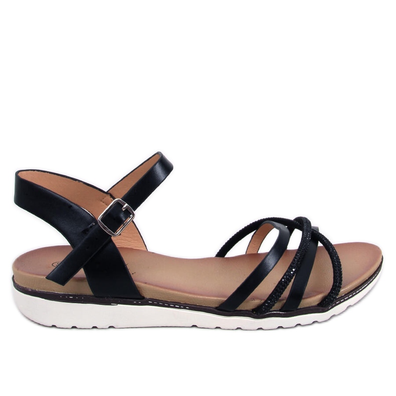 Marty crne sandale od kubičnih cirkonija crno