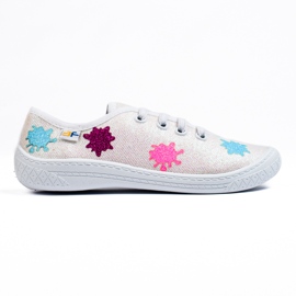 SHELOVET 3F dječje natikače sjajno bijele tenisice višebojan