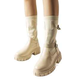 Bež elegantne čizme s elastičnim gornjištem iz Ide