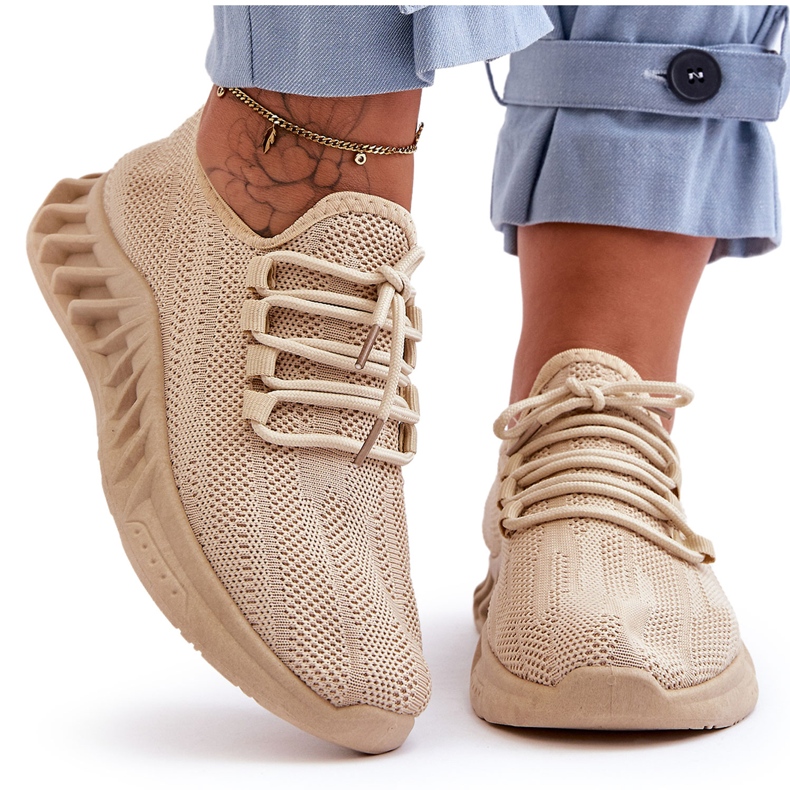 PG1 Ženske slip-on tekstilne tenisice Bež Venett