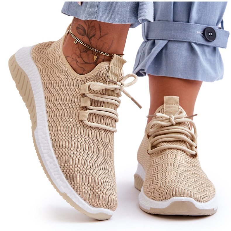 PG1 Klasične tekstilne natikače Bež Gusto