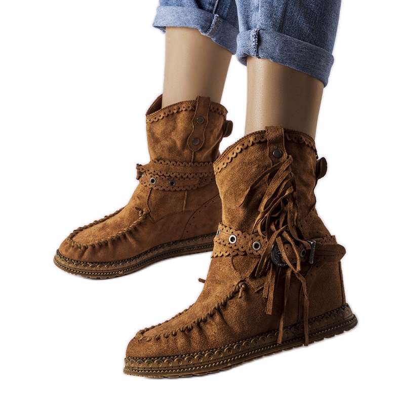 Inna Smeđe čizme na klin iz Teodate smeđa