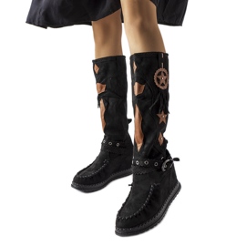 Inna Crne čizme u boho stilu iz Putignana crna