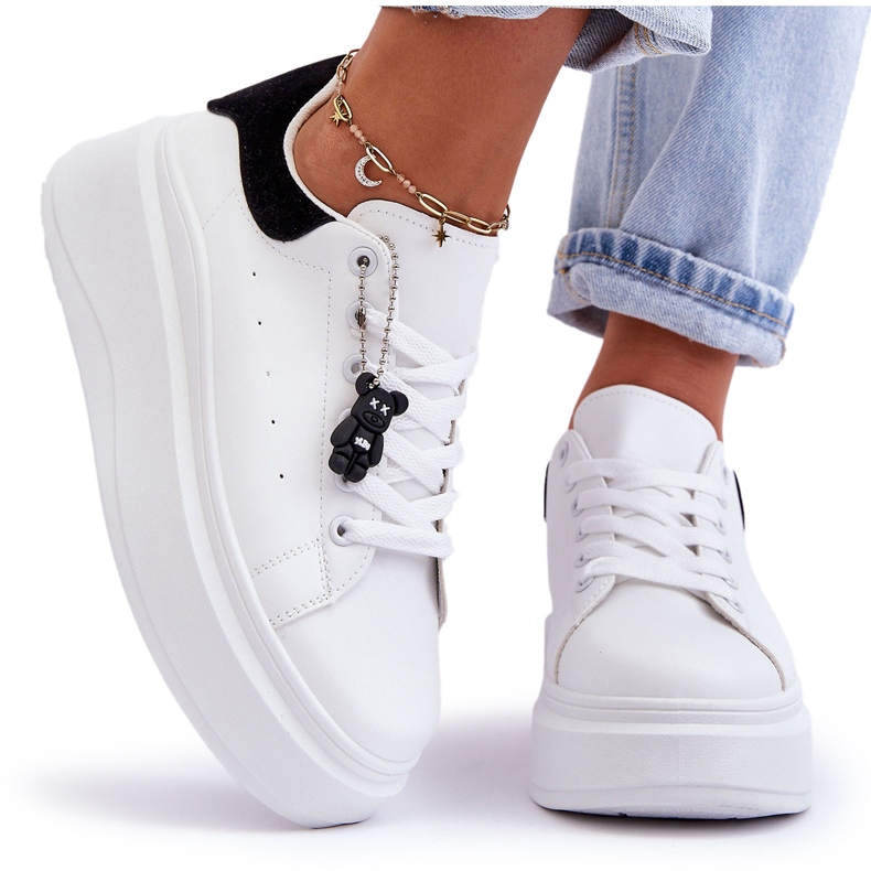 PS1 Ženske sportske cipele na masivnoj platformi Bijelo-crne Mariell bijela