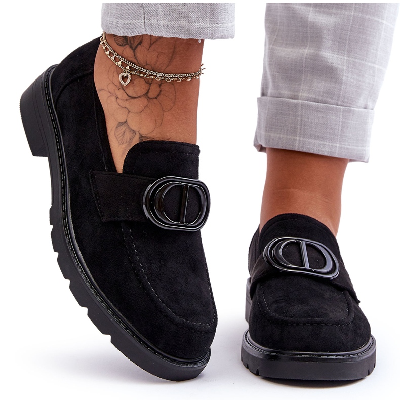 PG1 Mokasine s platformom od brušene kože crne Jarren crno