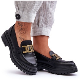 PG1 Ženske mokasine s platformom i ukrasom crne Ameg crna