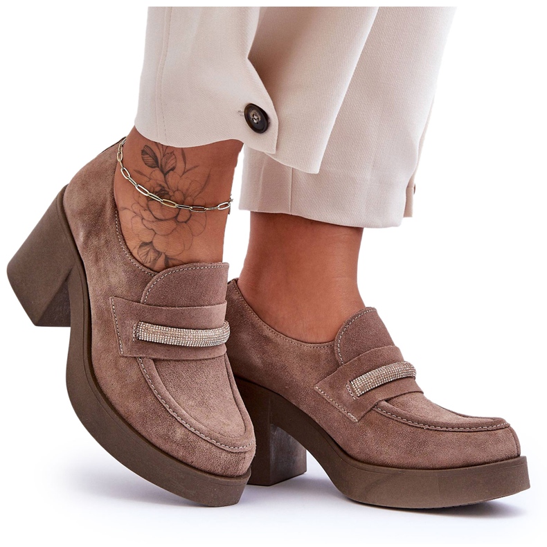 Lemar Štikle od brušene kože s bež Gelanor ukrasom