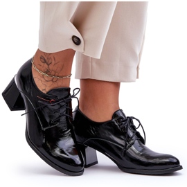 Laura Messi Ženske kožne lakirane visoke potpetice crne Keria crno