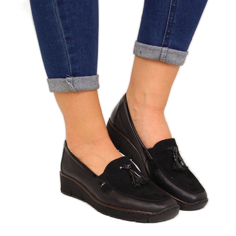 Rieker W RKR395 crne cipele na wedges crno