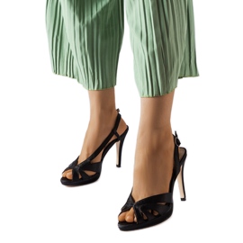 Alpaca crne sandale na petu crna